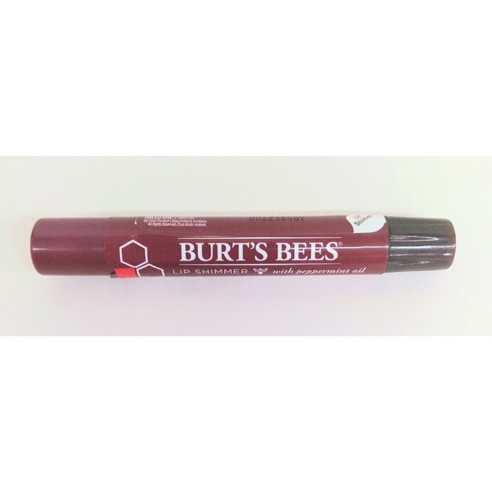 Plum Lip Shimmer Burt's Bees Peppermint Essential Oil 0.09Oz Factory Sealed New